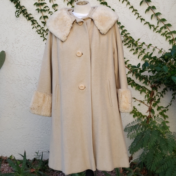 Gimbels Jackets & Blazers - Coat With Fur collar and sleeve cuffs
